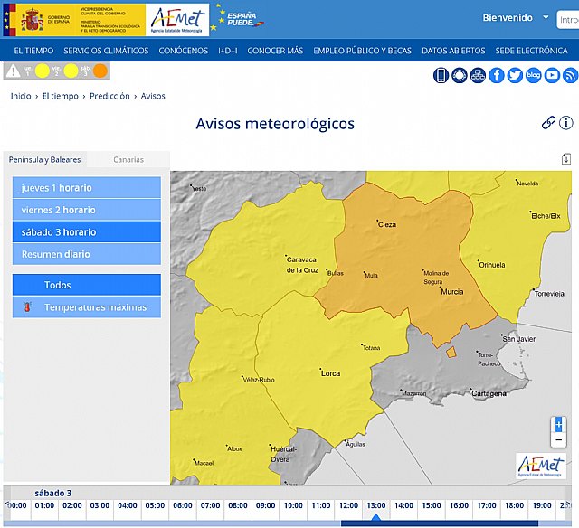 Cieza, en alerta naranja este sábado por altas temperaturas - 1, Foto 1