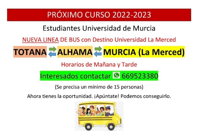 Autobús Totana al Campus de La Merced, Foto 1