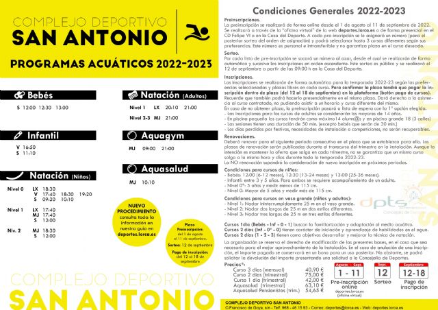 La Concejalía de Deportes de Lorca abre el plazo de preinscripción para los programas acuáticos en los complejos deportivos Felipe VI y San Antonio - 3, Foto 3
