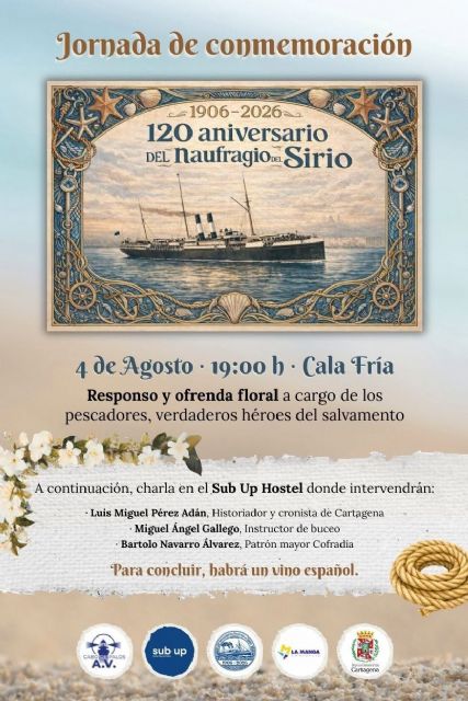 Cabo de Palos rememorará el 120 aniversario del hundimiento del ‘Sirio’ - 3, Foto 3