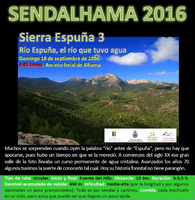 Abierto el plazo de inscripcin para la nueva ruta de Sendalhama 2016, Foto 1