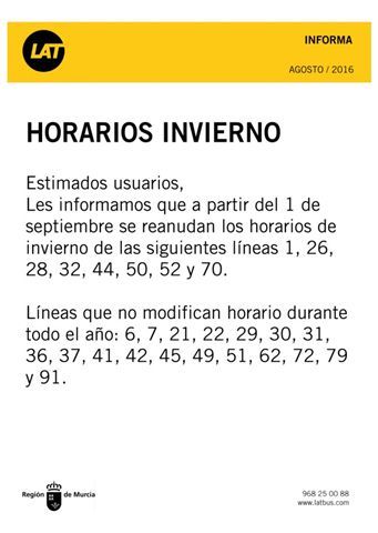 Autobuses LAT reanuda el horario de invierno de sus líneas - 1, Foto 1