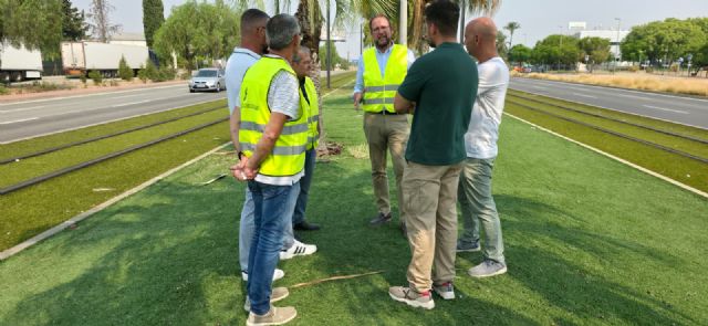 El Ayuntamiento moderniza el riego en la mediana de Juan de Borbón y refuerza el mantenimiento de este espacio verde - 1, Foto 1