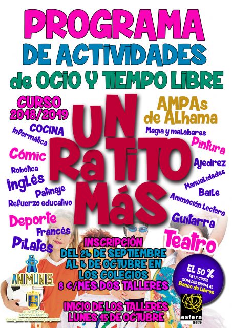 Abierto el plazo de inscripcin para el programa de actividades Un ratito ms 2018-2019, Foto 1