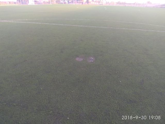 Mateos exige el cambio del césped del estadio Juan Martínez 'Casuco' ya que su estado resulta peligroso para la salud de los niños - 2, Foto 2