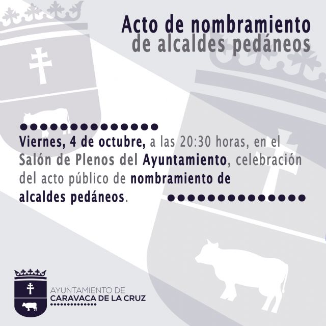 Los alcaldes pedáneos del municipio de Caravaca serán nombrados oficialmente este viernes en el Salón de Plenos del Ayuntamiento - 1, Foto 1