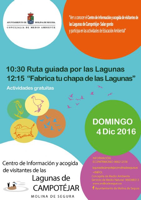 El Centro de Visitantes de Las Lagunas de Campotéjar de Molina de Segura ofrece una nueva actividad de educación ambiental el domingo 4 de diciembre - 1, Foto 1