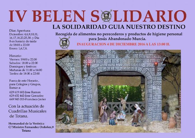 Este próximo domingo 4 de diciembre se inaugurará el Belén de la Hermandad de la Verónica, Foto 1