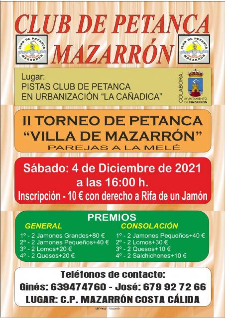 Presentación del II torneo de petanca Villa de Mazarrón parejas a la Melé - 3, Foto 3