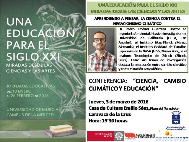 El investigador Pedro Jiménez Guerrero habla en Caravaca de ´Ciencia, cambio climático y educación´ - 1, Foto 1