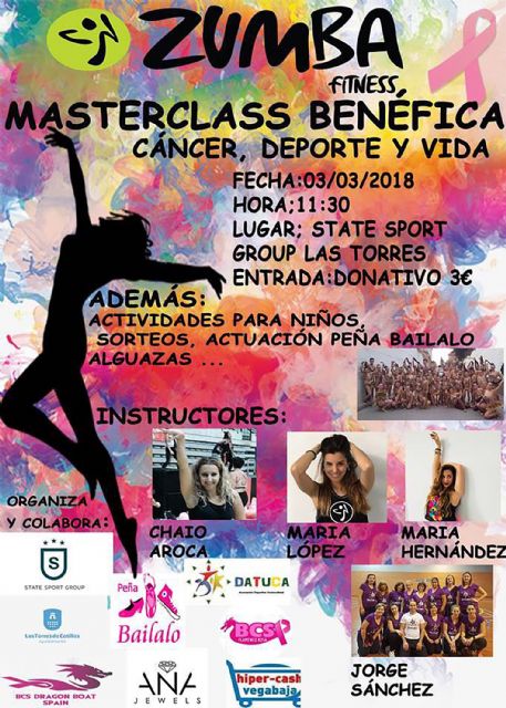 Masterclass benéfica de zumba para recaudar fondos contra el cáncer en Las Torres de Cotillas - 1, Foto 1