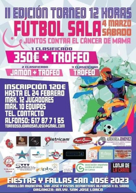 La AA.VV. San José organiza, para este sábado, el II Torneo 12 Horas de Fútbol Sala 'Juntos contra el cáncer de mama' - 1, Foto 1