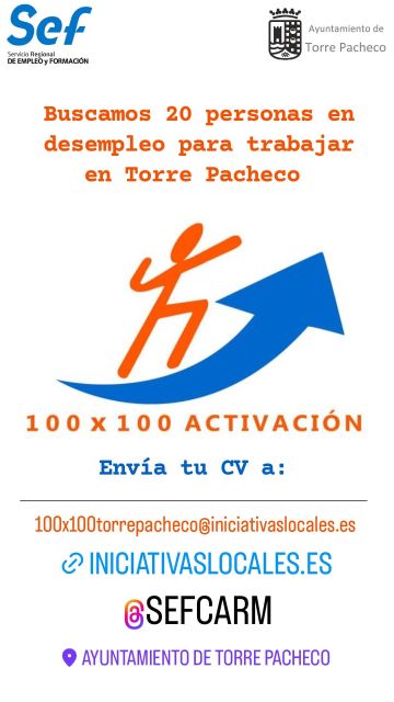 El Ayuntamiento de Torre Pacheco colabora con el SEF en el programa “100x100 Activación” - 1, Foto 1