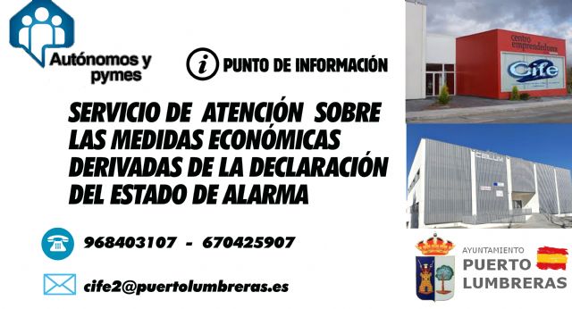 Puerto Lumbreras pone en marcha un servicio de atención a autónomos y pymes sobre las medidas económicas ante el Estado de Alarma - 1, Foto 1