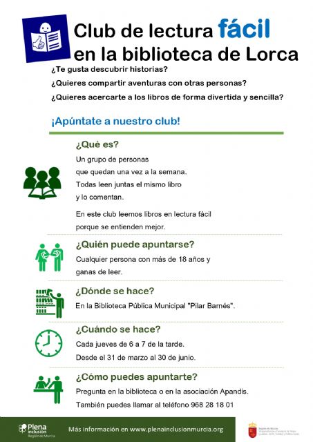 La Biblioteca Pública Municipal 'Pilar Barnés' pone en marcha un club de lectura en colaboración con la Asociación Plena Inclusión Región de Murcia - 1, Foto 1