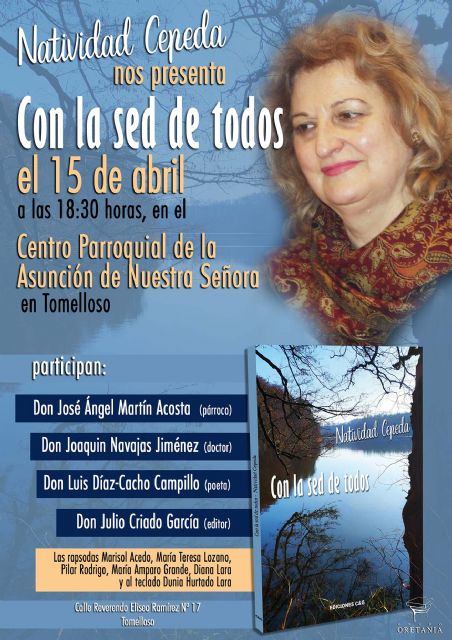 Natividad Cepeda presenta en Tomelloso su libro Con la sed de todos finalista del 'Premio Mundial Fernando Rielo de Poesía Mística' - 1, Foto 1