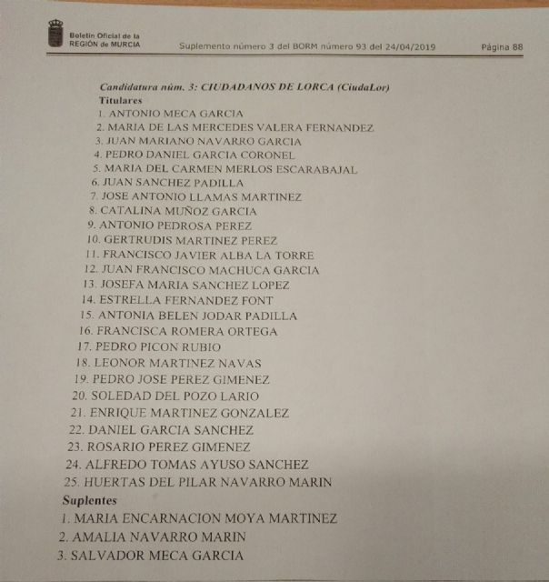 Antonio Meca presenta su lista electoral con la que concurre a las elecciones municipales con el partido independiente Ciudalor - 2, Foto 2