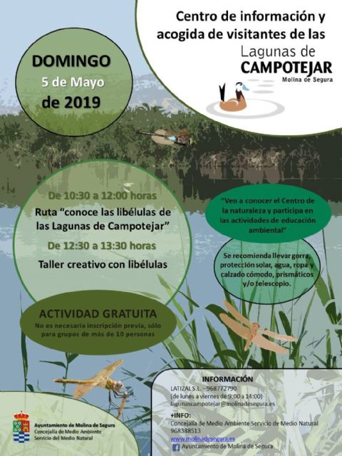 Las libélulas son las protagonistas en el Centro de Información y Acogida de Visitantes de Las Lagunas de Campotéjar  Salar Gordo de Molina de Segura el domingo 5 de mayo - 1, Foto 1