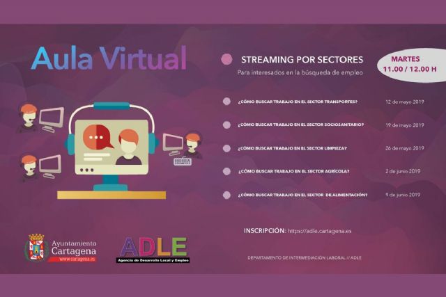 Charlas online por sectores para ayudar a los cartageneros a buscar empleo - 1, Foto 1