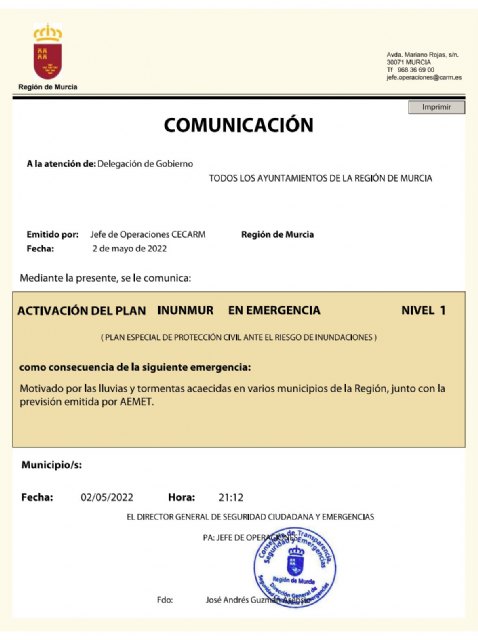 Pasa a nivel naranja la alerta en la Vega del Segura hasta la media noche - 1, Foto 1