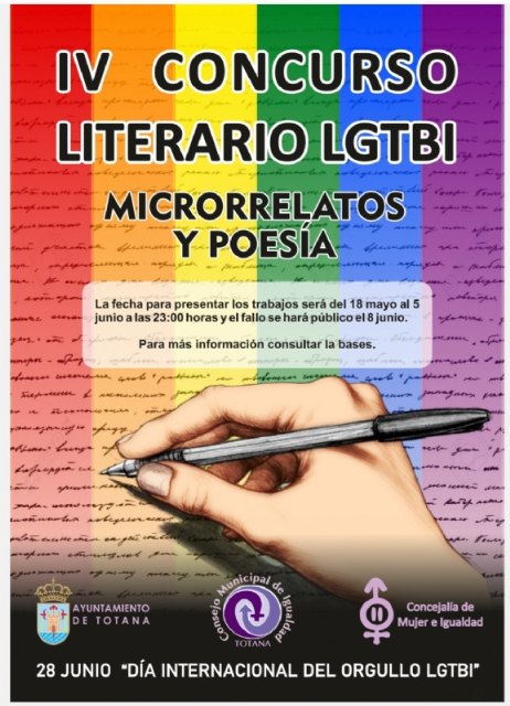 Se convocan los IV Premios Nacionales de Poesía y Microrrelatos LGTBIQ+ de Totana - 2, Foto 2