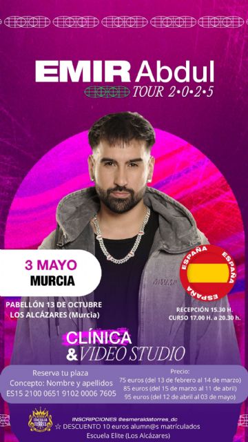 El coreógrafo Emir Abdul vuelve a Los Alcázares para impartir una Master Class - 1, Foto 1