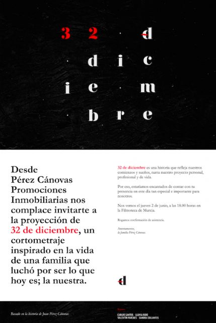 La filmoteca regional acoge esta tarde el preestreno del corto 32 de diciembre - 1, Foto 1