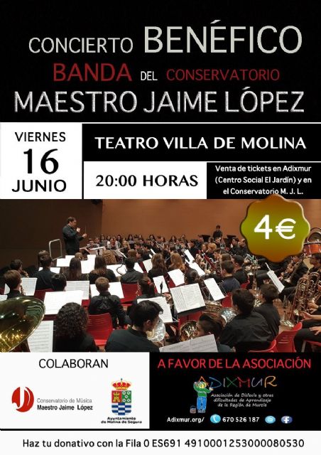 El concierto benéfico a favor de ADIXMUR, a cargo de la Banda de Música del Conservatorio de Música Maestro Jaime López, se celebra el viernes 16 de junio - 5, Foto 5