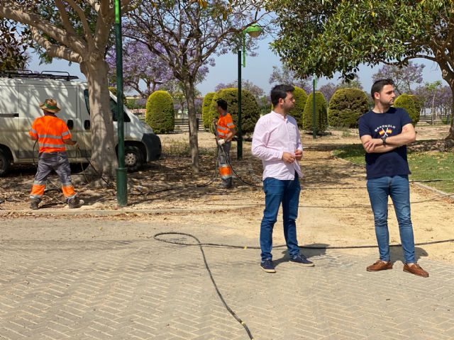 El Ayuntamiento procede a la reparación del cableado sustraído en el Jardín junto al Cementerio - 5, Foto 5