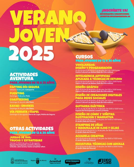 La Concejalía de Juventud pone en marcha el programa VERANO JOVEN 2025, una amplia oferta de actividades destinada a los jóvenes de Molina de Segura para los meses de julio y agosto - 1, Foto 1