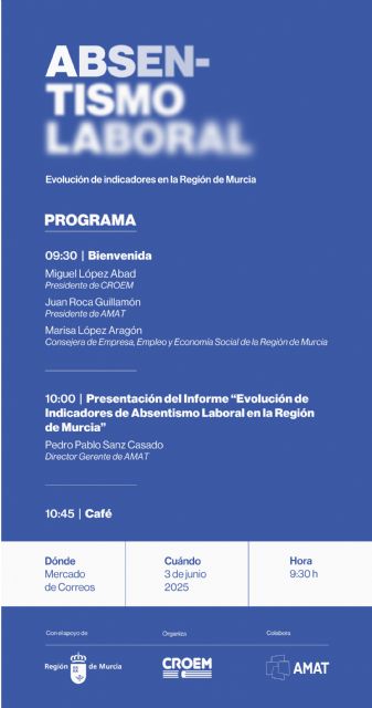 CROEM analiza el impacto del absentismo laboral en la Región de Murcia - 1, Foto 1