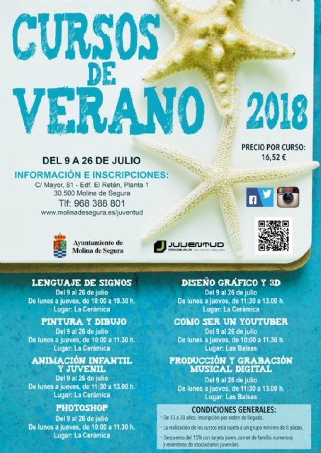 La Concejalía de Juventud de Molina de Segura organiza Cursos de Verano 2018 durante el mes de julio - 1, Foto 1
