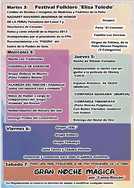 La 'XXVI Semana Cultural' de la peña 'Rincón Pulpitero', lista para comenzar - 1, Foto 1