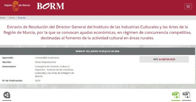 Cultura dota con más de 64.000 euros proyectos que se desarrollen en áreas rurales Cultura dota con más de 64.000 euros proyectos que se desarrollen en áreas rurales