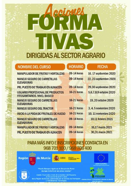 El Ayuntamiento de Caravaca y FECOAM oferta un programa formado por diez cursos para profesionales en activo y desempleados del sector agrario - 1, Foto 1