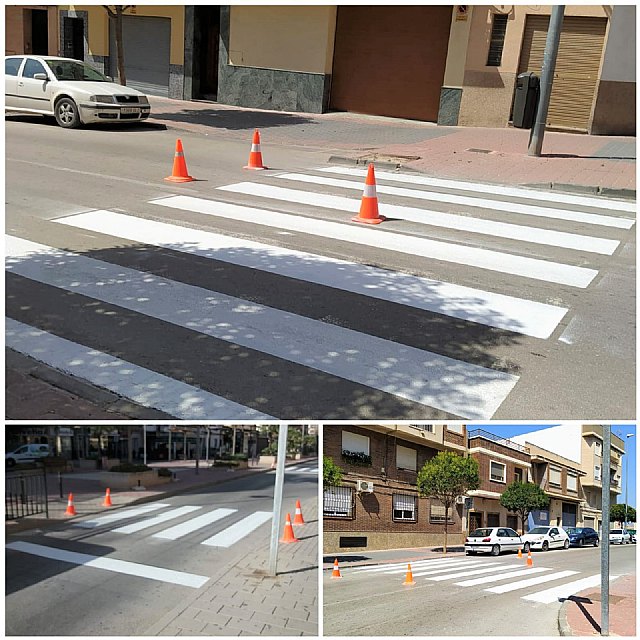 Saorín: Esta semana concluirá el repintado de los pasos de peatones de San Juan Bosco - 1, Foto 1