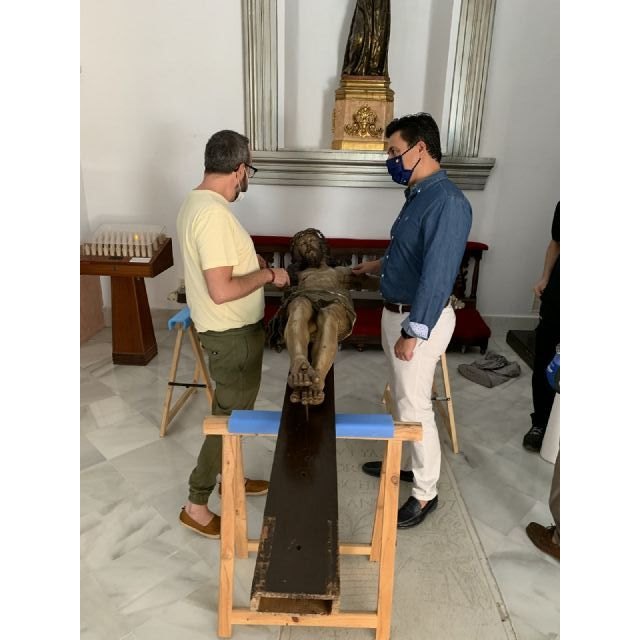 El Cristo de las Ánimas abandona el templo de San Javier para ser restaurado en el Centro de Restauración de la Región de Murcia - 2, Foto 2