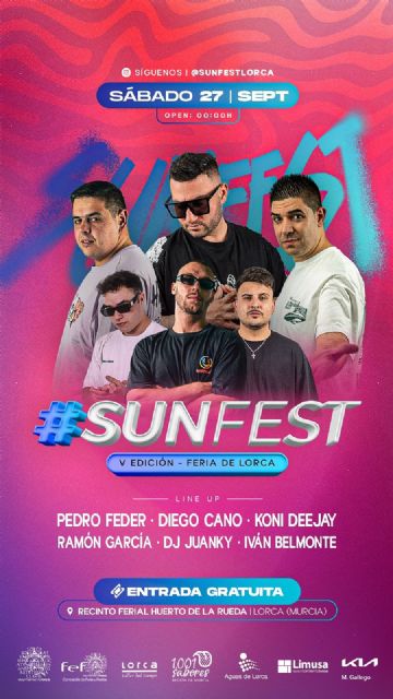 Funambulista, La Mundial, Los 40 Sesions y #SunFest conforman el cartel de los conciertos gratuitos de la próxima Feria de septiembre de Lorca - 2, Foto 2
