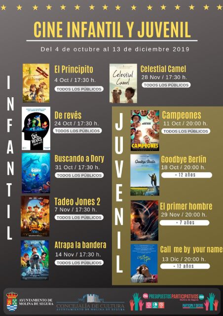 La Concejalía de Cultura de Molina de Segura programa Cine Infantil y Juvenil en el Auditorio Virginia Martínez Fernández durante los meses de otoño de 2019 - 1, Foto 1