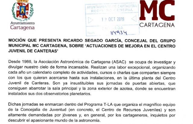 MC Cartagena 'fuerza' al Gobierno a garantizar la plena accesibilidad en el Centro Juvenil de Canteras - 1, Foto 1