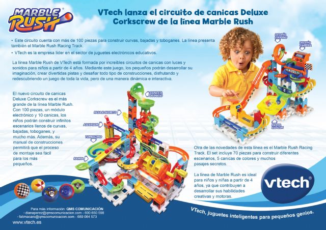 VTech lanza el circuito de canicas Deluxe Corkscrew de la línea Marble Rush - 1, Foto 1