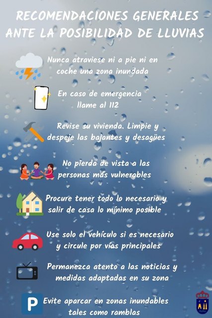 Comunicado Ayuntamiento. Beniel se encuentra en aviso amarillo por la posibilidad de precipitaciones - 1, Foto 1