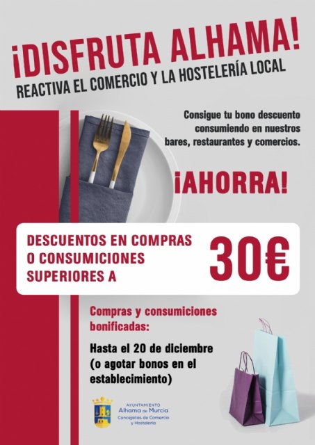 Una quincena de establecimientos de hostelera ya dispone de los bonos descuento de la campaña ¡Disfruta Alhama!, Foto 1