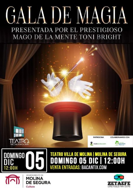 El mago de la mente Toni Bright presenta la GALA DE MAGIA el domingo 5 de diciembre en el Teatro Villa de Molina - 1, Foto 1