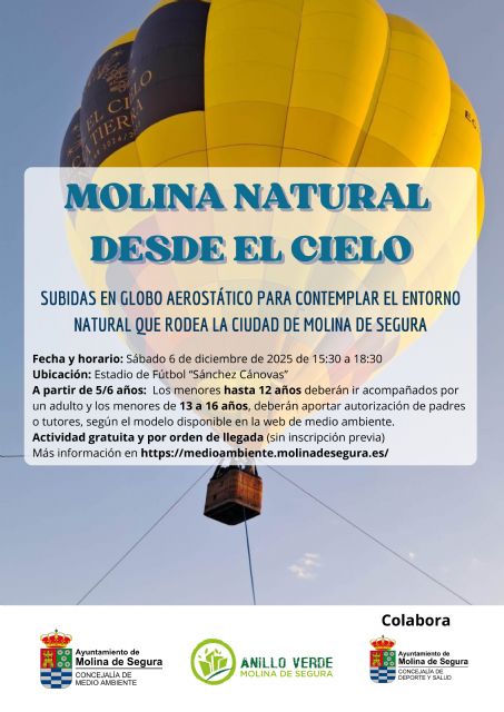 Paseos en globo aeroestático desde el Estadio Sánchez Cánovas para contemplar la 'Molina natural desde el cielo' - 1, Foto 1