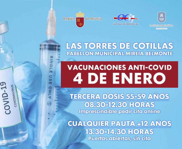 La tercera dosis de la vacuna contra la COVID-19 para los torreños de 55 a 59 años, mañana - 1, Foto 1