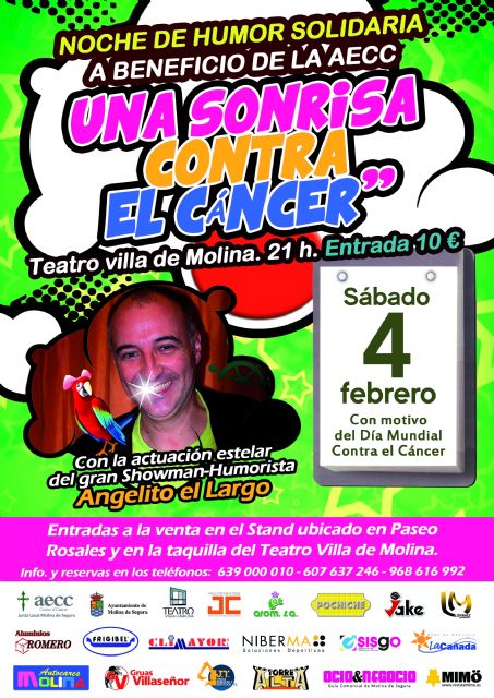 El Teatro Villa de Molina acoge la Noche de Humor Solidaria Una sonrisa contra el cáncer, a beneficio de la AECC, el sábado 4 de febrero - 1, Foto 1