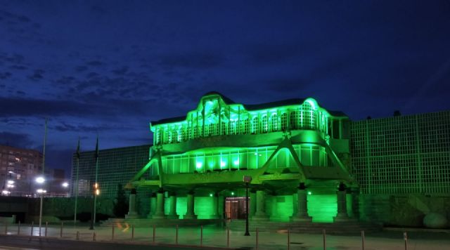 La Asamblea Regional se tiñe de verde con motivo del Día Mundial contra el Cáncer - 1, Foto 1