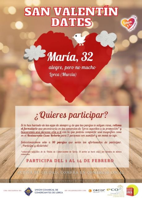 La Concejalía de Comercio y la Unión de Comerciantes de Lorca presentan la campaña 'San Valentín Dates' - 1, Foto 1