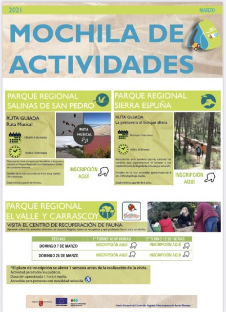 La Comunidad programa este mes actividades en los parques regionales de Salinas de San Pedro, Sierra Espuña y El Valle - 1, Foto 1